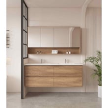 Horizon 1500mm Light Oak Wall Hung Double Vanity